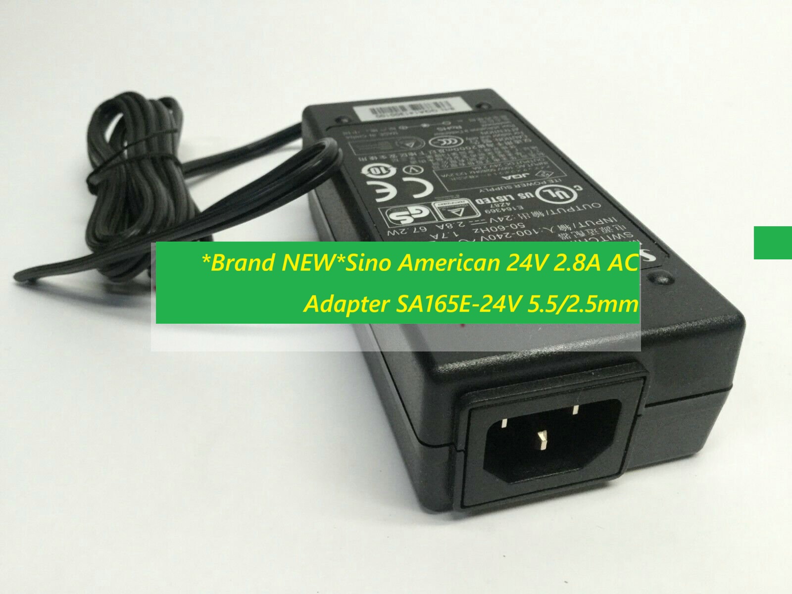 *Brand NEW*Sino American 24V 2.8A AC Adapter 5.5/2.5mm SA165E-24V